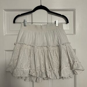 MISA Los Angeles white eyelet mini skirt. Size XS